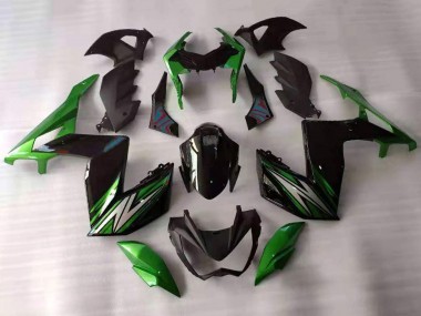 Shop 2015-2016 Kawasaki Z250/Z300 Motorcycle Fairings - Green Black White Canada