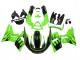 1998-2003 Kawasaki ZZR600 Motorcycle Fairings - Green Glossy Black Flame Canada