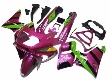 Shop 1998-2003 Kawasaki ZZR600 Motorcycle Fairings - Deep Pink Green EVA Racing Canada