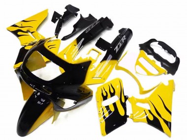 Shop 1998-2003 Kawasaki ZZR600 Motorcycle Fairings - Yellow Black Flame Canada