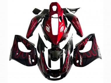 Shop 1997-2007 Yamaha YZF 1000R Thunderace Motorcycle Fairing Kits - Black with Red Flame Canada