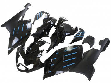 Shop 2005-2010 BMW K1200S Motorcycle Fairings - Glossy Black Matte Black Blue Lines Canada