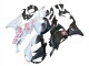 2023-2026 Kawasaki ZX6R Motorcycle Fairings - Black White with Flower Canada