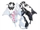 2023-2026 Kawasaki ZX6R Motorcycle Fairings - Black White with Flower Canada