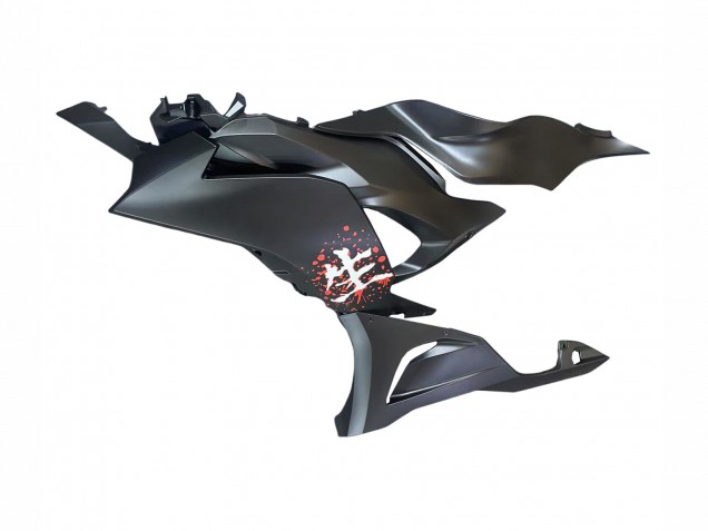 2023-2026 Kawasaki ZX6R Motorcycle Fairings - Black White with Flower Canada