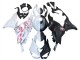 2023-2026 Kawasaki ZX6R Motorcycle Fairings - Black White with Flower Canada