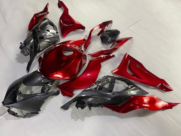 2023-2026 Kawasaki ZX6R Motorcycle Fairings - Red Carbon Fiber Canada