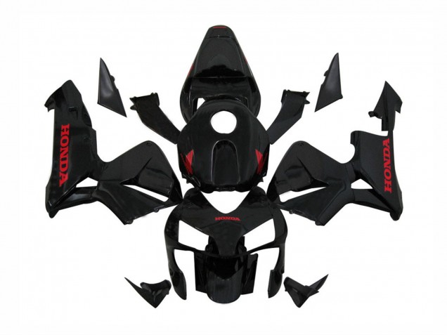 2003-2004 Honda CBR600RR Motorcycle Fairings - Glossy Black Red Decals Canada