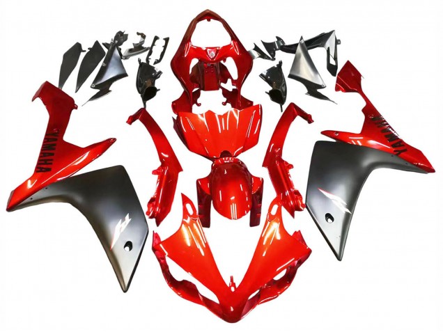 2007-2008 Yamaha YZF 1000 R1 Motorcycle Fairing - Red Matte Black Canada