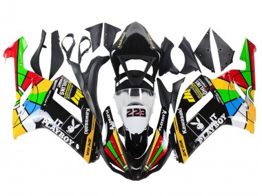Shop 2007-2008 Kawasaki ZX6R Motorcycle Fairings - Colorful Playboy 223 Canada