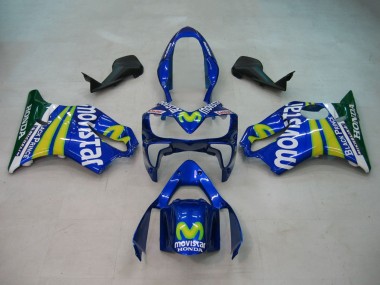 Shop 2004-2007 Honda CBR600 F4i Motorcycle Fairings - Blue Yellow Green MoviStar Canada