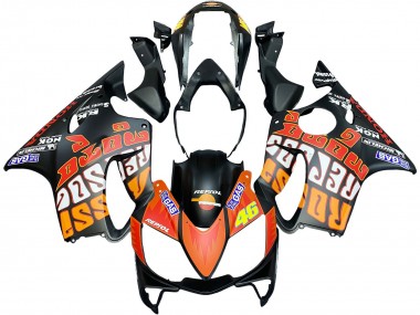 Shop 2004-2007 Honda CBR600 F4i Motorcycle Fairings - Matte Black Orange Rossi Canada