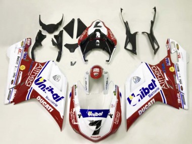 Shop 2007-2014 Ducati 848/1098/1198 Motorcycle Fairings - White Red Blue Unibat 7 Canada