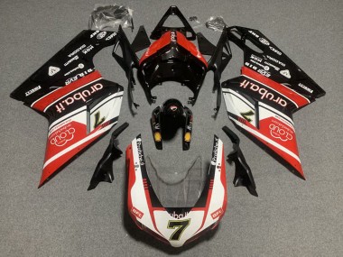 Shop 2007-2014 Ducati 848/1098/1198 Motorcycle Fairing Kits - White Red Glossy Black Canada