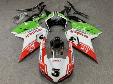 Shop 2007-2014 Ducati 848/1098/1198 Motorcycle Fairings - White Red Green Valsir 3 Canada