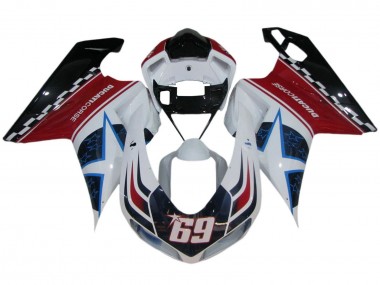 Shop 2007-2014 Ducati 848/1098/1198 Motorcycle Fairings - White Red Blue Glossy Black Corse 69 Canada