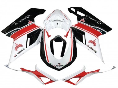 Shop 2007-2014 Ducati 1198 Motorcycle Fairings - White Red Glossy Black Canada