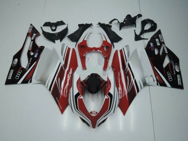 Shop 2011-2014 Ducati Panigale 899 Motorcycle Fairing - White Red Glossy Black Canada
