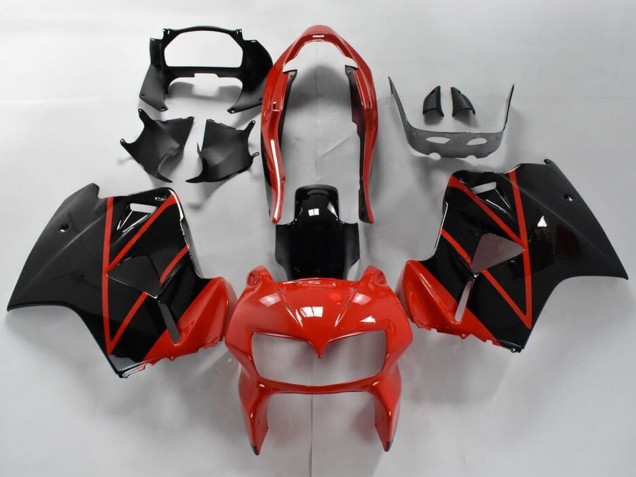 1998-2001 Honda VFR 800 Motorcycle Fairings - Red Glossy Black Stripe Canada