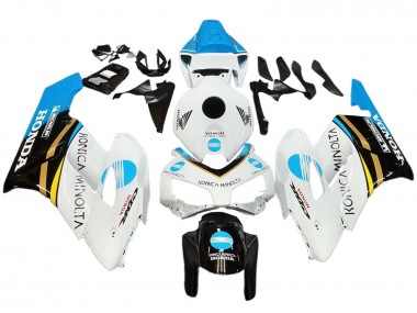 Shop 2004-2005 Honda CBR1000RR Motorcycle Fairings - White Light Blue Yellow Black Konica Minolta Canada