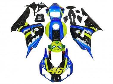 Shop 2006-2007 Honda CBR1000RR Motorcycle Fairings - Blue Fluorescent Green Glossy Black Shark 46 Canada