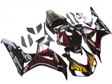 Shop 2006-2007 Honda CBR1000RR Motorcycle Fairings - Glossy Black Yellow Red Flame Canada