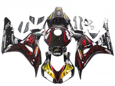 Shop 2006-2007 Honda CBR1000RR Motorcycle Fairings - Glossy Black Yellow Red Flame Canada