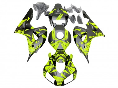 Shop 2006-2007 Honda CBR1000RR Motorcycle Fairings - Fluorescent Green Matte Black Canada