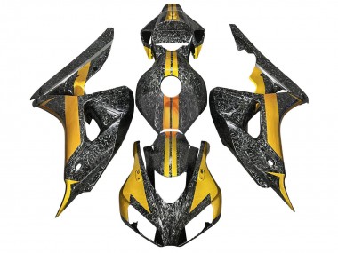 Shop 2006-2007 Honda CBR1000RR Motorcycle Fairings - Gold Black Forged Carbon Fiber Canada