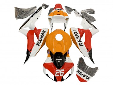 Shop 2006-2007 Honda CBR1000RR Motorcycle Fairings - Orange White Red Black Glossy Repsol 26 Canada
