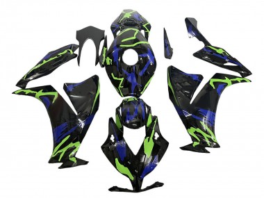 Shop 2012-2016 Honda CBR1000RR Motorcycle Fairings - Green Blue Glossy Black Canada
