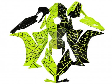Shop 2012-2016 Honda CBR1000RR Motorcycle Fairings - Fluorescent Green Glossy Black Canada