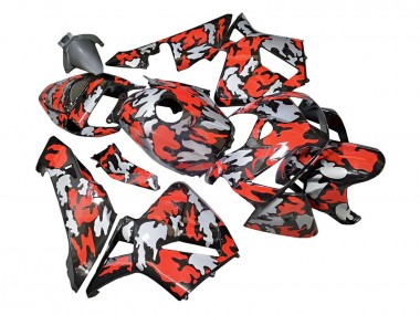 Shop 2005-2006 Honda CBR600RR Motorcycle Fairings - Black with Red Grey Camouflage Canada