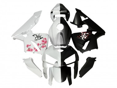 Shop 2005-2006 Honda CBR600RR Motorcycle Fairings - Black White with Cherry Blossom Canada