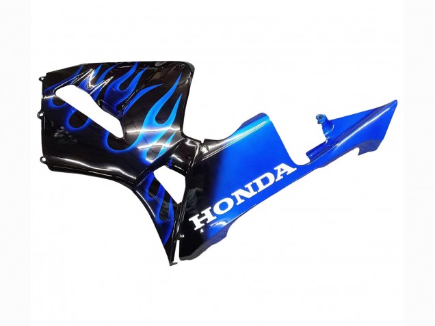 2005-2006 Honda CBR600RR Motorcycle Fairing - Glossy Black Blue Flame Canada