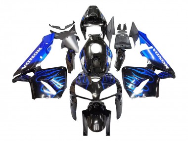 Shop 2005-2006 Honda CBR600RR Motorcycle Fairing - Glossy Black Blue Flame Canada
