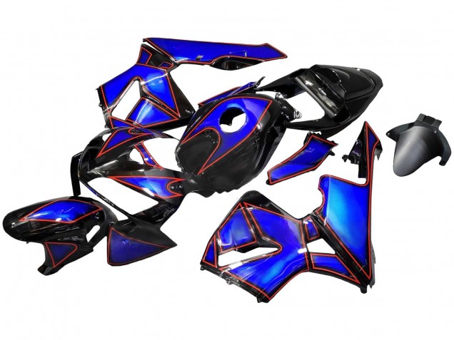 2005-2006 Honda CBR600RR Motorcycle Fairings - Blue Black with Red Line Canada
