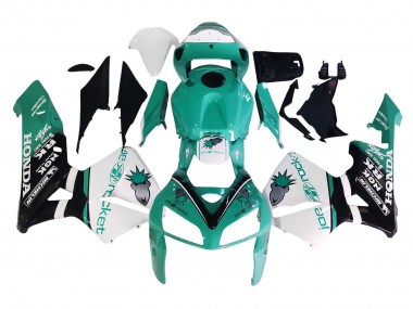 Shop 2005-2006 Honda CBR600RR Motorcycle Fairings - Light Green White Glossy Black Joe Rocket Canada
