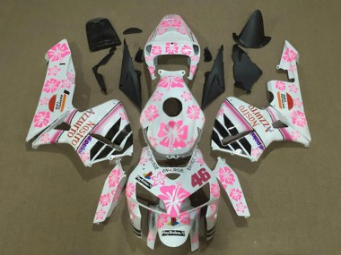 Shop 2005-2006 Honda CBR600RR Motorcycle Fairings - White with Pink Floral Nastro Azzurro 46 Canada