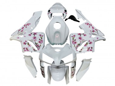 Shop 2005-2006 Honda CBR600RR Motorcycle Fairings - White with Cherry Blossom Canada