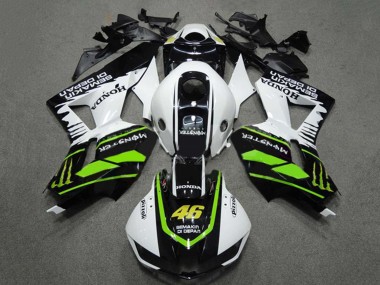 Shop 2009-2012 Honda CBR600RR Motorcycle Fairings - White Green Glossy Black Semakin Didepan Monster 46 Canada