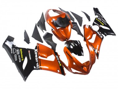 Shop 2005-2006 Kawasaki ZX6R Motorcycle Fairing - Orange Black Canada