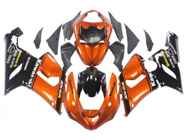 Shop 2005-2006 Kawasaki ZX6R Motorcycle Fairing - Orange Black Canada