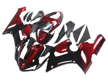 Shop 2005-2006 Kawasaki ZX6R Motorcycle Fairing - Red Glossy Black Canada