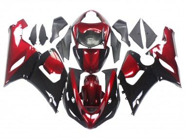 Shop 2005-2006 Kawasaki ZX6R Motorcycle Fairing - Red Glossy Black Canada