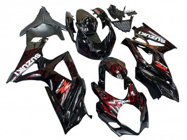Shop 2007-2008 Suzuki GSXR 1000 Motorcycle Fairings - Black Red Flame Canada