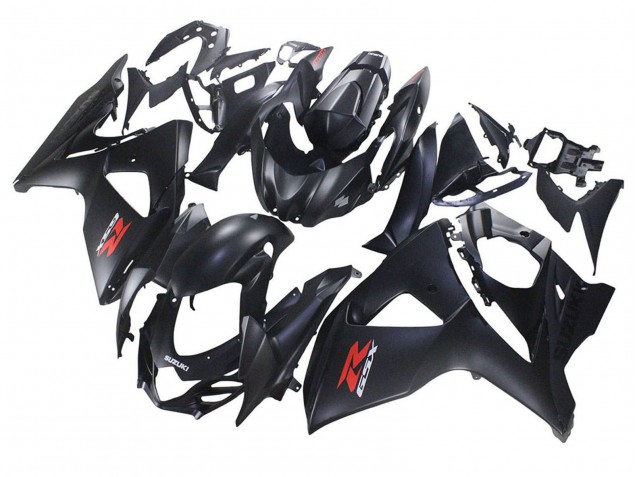 2007-2008 Suzuki GSXR 1000 Motorcycle Fairings - Matte Black Red Decal Canada