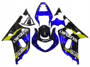 Shop 2001-2003 Suzuki GSXR 600 / GSXR 750 Motorcycle Fairings - Blue Yellow Glossy Black Canada