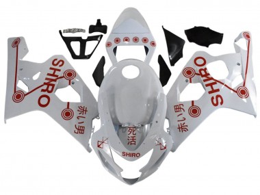 Shop 2001-2003 Suzuki GSXR 600 / GSXR 750 Motorcycle Fairings - White Red Shiro Canada