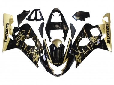 Shop 2004-2005 Suzuki GSXR 600 / GSXR 750 Motorcycle Fairings - Glossy Black Gold Corona Canada